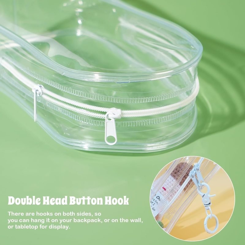 Labubu Display Bag Transparent PVC Dust Proof with Keychain, 18cm/7.1in High - Image 2