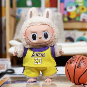 Labubu Clothes Lakers Jersey Set – #23 Purple & Gold Outfit for 17CM/6.7IN Dolls