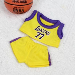 Labubu Clothes Lakers Jersey Set – #77 Purple & Gold Basketball Outfit for 17CM/6.7IN Dolls