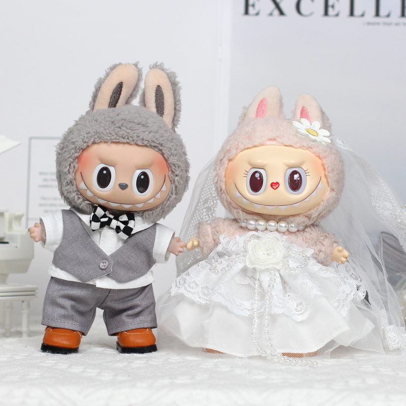Labubu Wedding Outfit Set – Bride & Groom Styles for 17CM/6.7IN Dolls