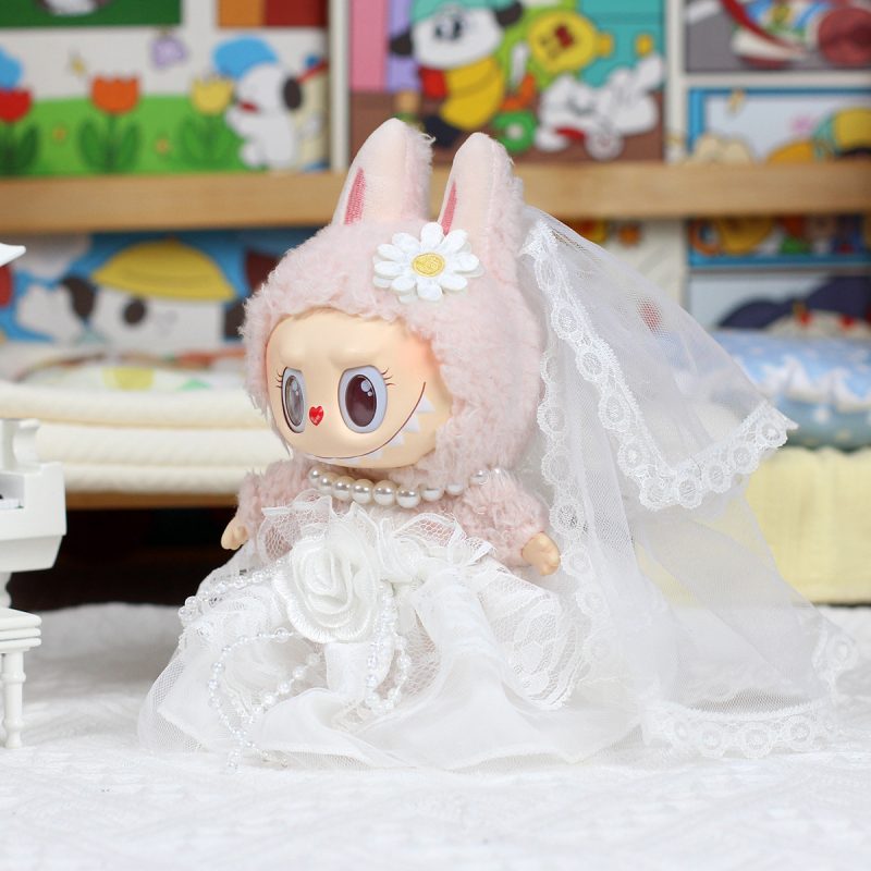 Labubu Wedding Outfit Set – Bride & Groom Styles for 17CM/6.7IN Dolls - Image 4