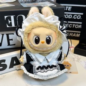 Labubu Clothes – French Maid Outfit with Apron Dress & Headpiece for 17CM/6.7IN Dolls