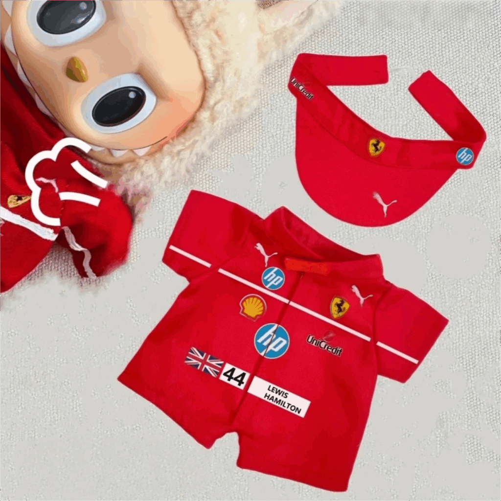 Labubu Red F1 Racing Suit Outfit Set - Labubu Hut