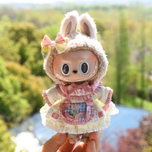 Handmade Embroidered Tulip Dress Set for Labubu