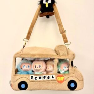Bus-Shaped Crossbody Bag for Labubu – Holds Up to 10 Dolls