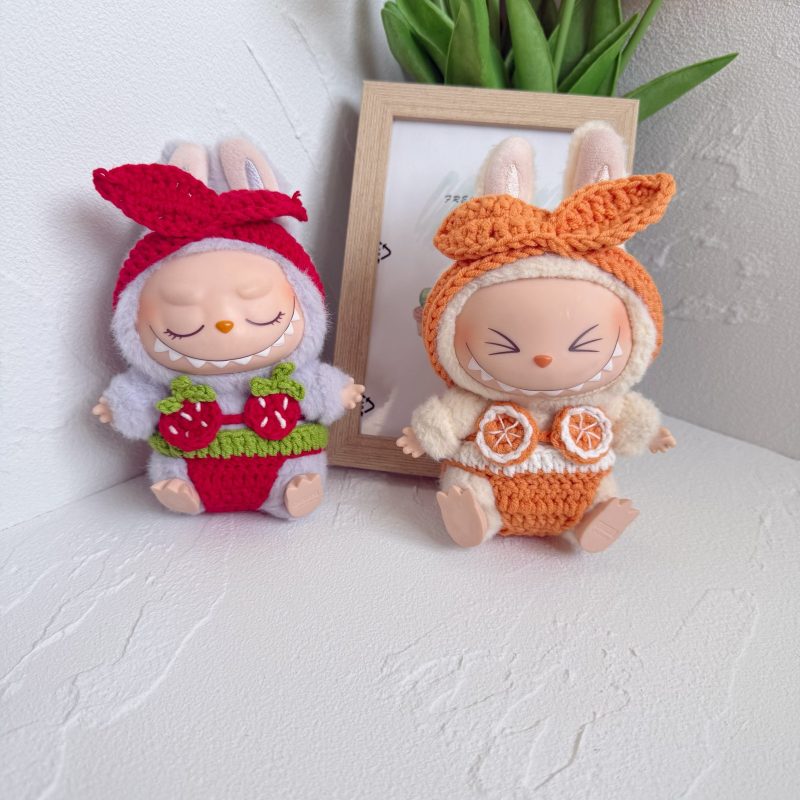 Labubu Strawberry Bikini Set – Cute Summer Swimwear for 17CM/6.7IN Dolls - Image 3