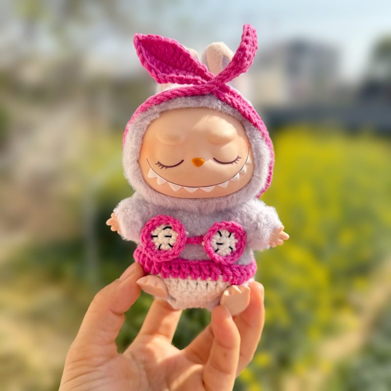 Labubu Dragon Fruit Bikini Set – Vibrant Pink Summer Outfit for 17CM/6.7IN Dolls