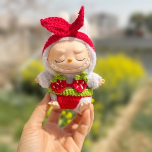 Labubu Strawberry Bikini Set – Cute Summer Swimwear for 17CM/6.7IN Dolls