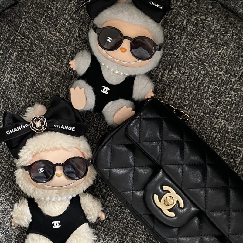 Luxury Black Swimsuit Set for Labubu - Image 2
