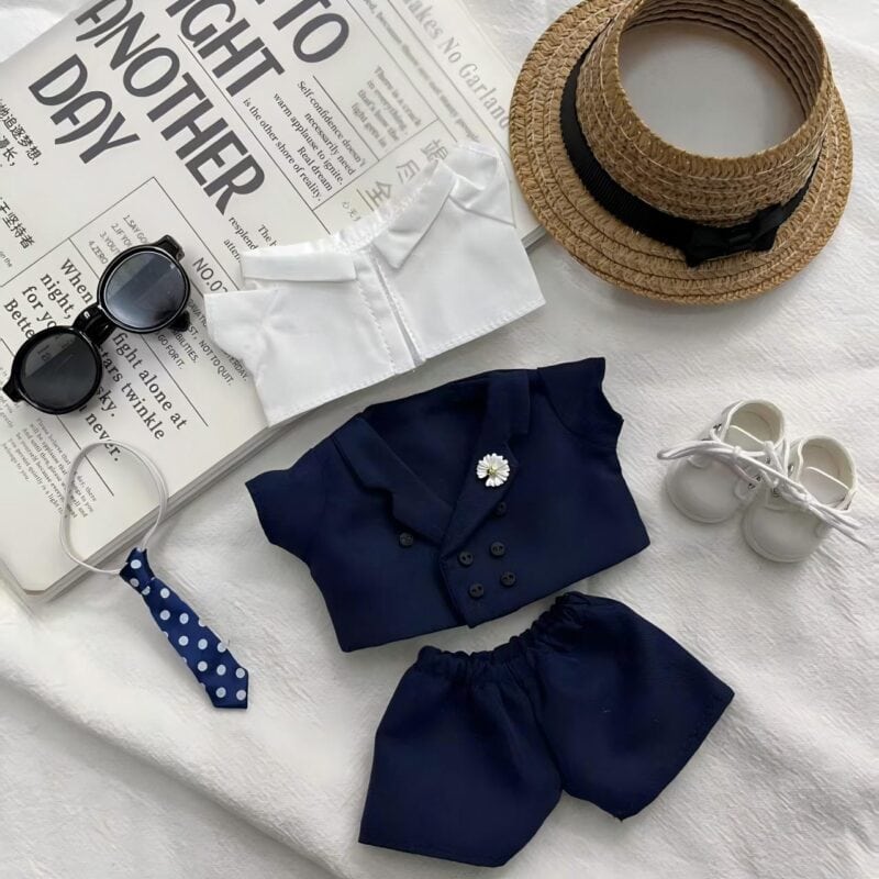 G-Dragon Inspired Navy Luxury Suit Set for Labubu - Image 2