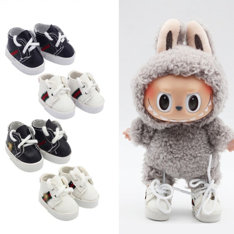 Bee-Print Designer Sneakers for Labubu - Image 2