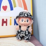 Designer-Inspired Printed Overalls Outfit for Labubu