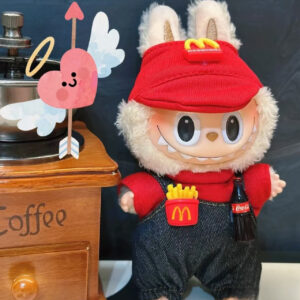 Fast Food Worker-Inspired Uniform Set for Labubu