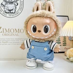 Blue Overalls Outfit for 38-40cm Labubu