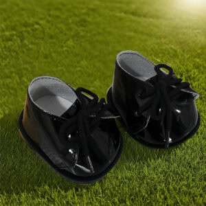 Glossy Leather Shoes for 38-40cm Labubu - Black