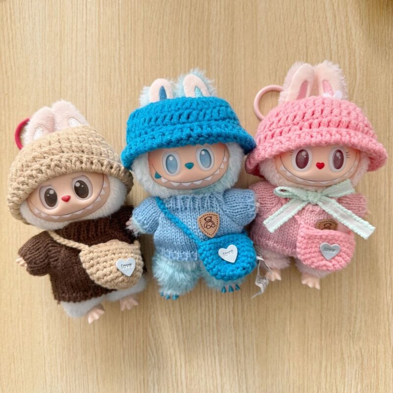 Hand-Knitted Minimalist Outfit for Labubu - Image 2