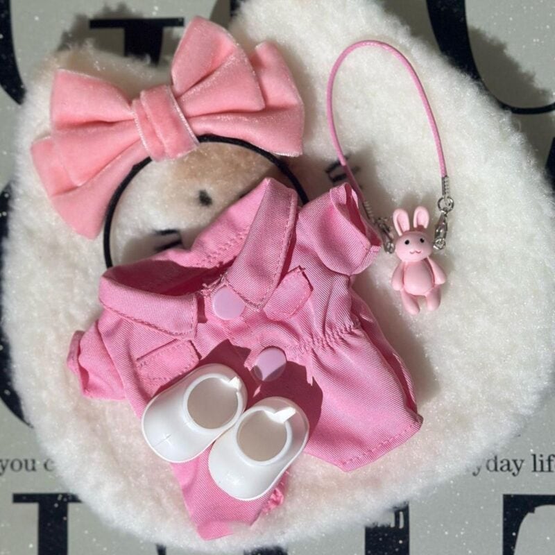 Pink Overalls Set for Labubu - Image 2
