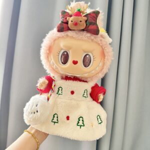 White Christmas Tree Dress Set for 38-40cm Labubu