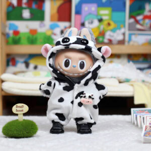 Cute Cow Jumpsuit Set for Labubu