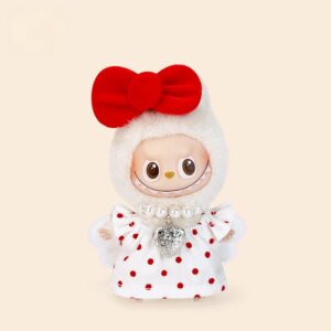 Labubu Polka Dot Bow Dress Set for Labubu V4