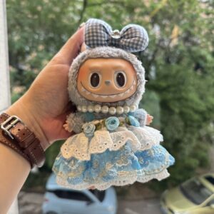 Elegant Lace Bow Dress Set for Labubu