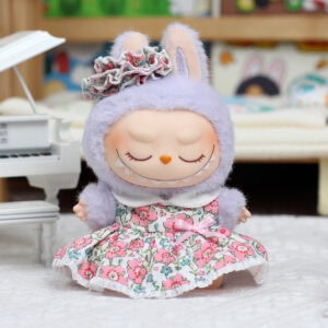 Floral Ruffle Dress Set for Labubu