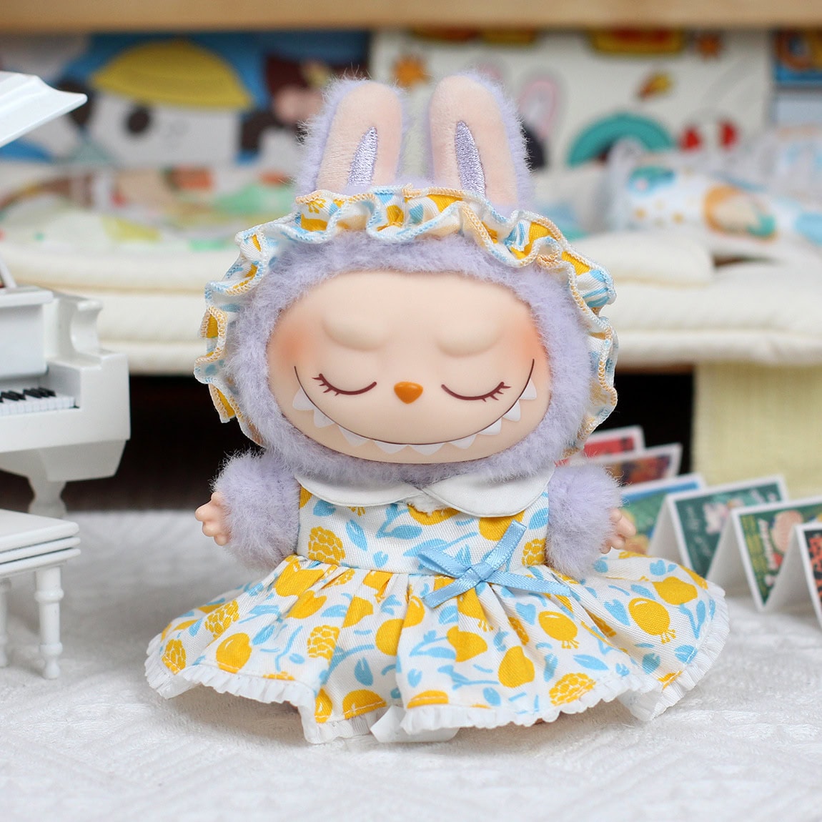 Floral Ruffle Dress Set for Labubu 2 Floral Ruffle Dress Set for Labubu - Image 2