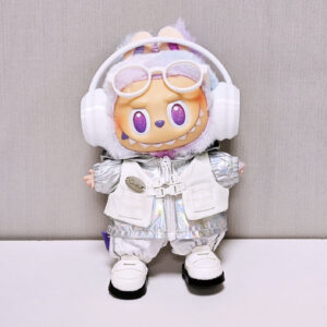 Futuristic Silver Jacket Set for Labubu